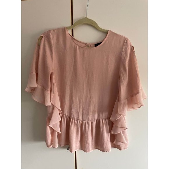 Who What Wear Pink Frilly Top - Picture 1 of 7